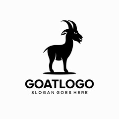 Logo Illustration template silhouette design goat animal