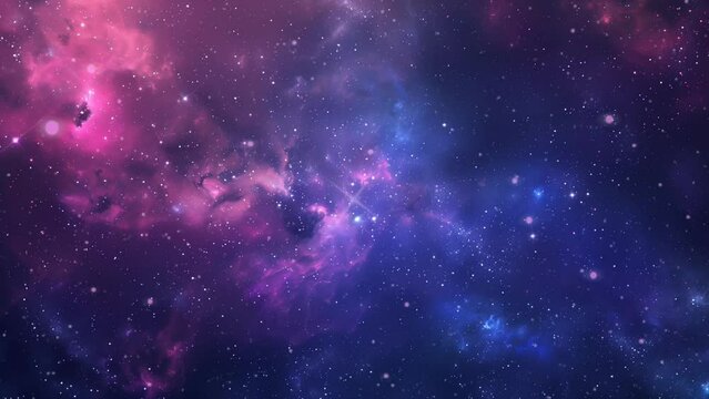 Space travel concept with planet, nebula and starry background. seamless looping 4k time-lapse animation video background