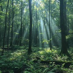 Dense Woods Perspective: Forest Outlook from the Treetops