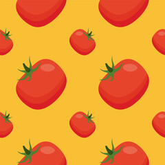 red tomatoes seamless pattern vector illustration. Fresh Vegetables. Food Background. Great for food Wrapping Paper, Packaging. Ecological vegetarian food background. Farm market product.