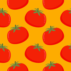 red tomatoes seamless pattern vector illustration. Fresh Vegetables. Food Background. Great for food Wrapping Paper, Packaging. Ecological vegetarian food background. Farm market product.