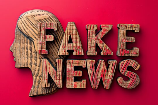 A vibrant pink background with a bold and attention-grabbing sign that reads fake news, highlighting the prevalence of misinformation in society