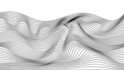Abstract wave pattern made from sinuous lines 