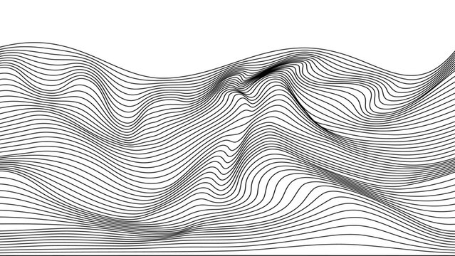Abstract wave pattern made from sinuous lines 
