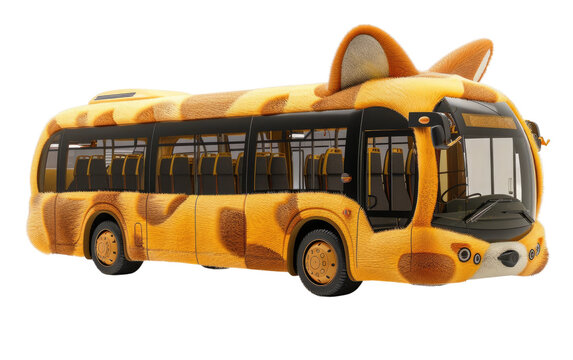 Corgi Bus Offering a Cozy Commuting Experience, Isolated on White Background, Generative Ai
