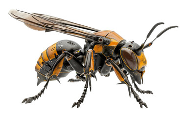 Wasp in Custom Armor, Isolated on White Background, Generative Ai
