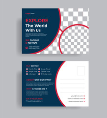 Corporate business vector postcard design template.