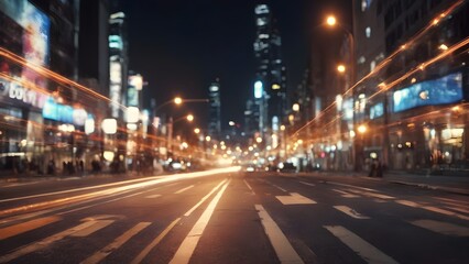 Fototapeta na wymiar Traffic in the city at night. Motion blur. Long exposure.