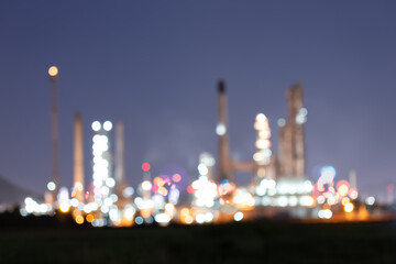 Abstract blur bokeh of oil gas refinery plant. May called petroleum, production or petrochemical...