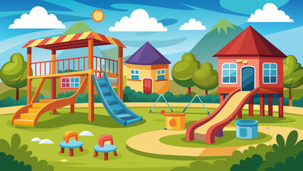 kindergarten-kids playground empty children area