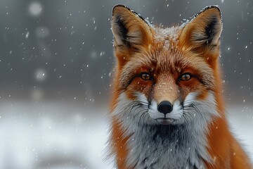 Obraz premium Fox Close Up in Snow