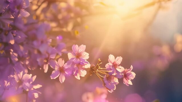 beautiful flower with sunlight. 4k video animation