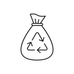 Recycling trash bag icon design, isolated on white background, vector illustration