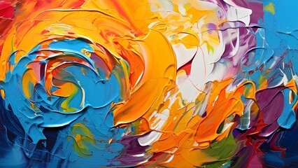 Abstract Illustration of Colorful Paint brush Strokes