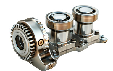 Detailed 3D Image of Piston Component, Isolated on White Background, Generative Ai