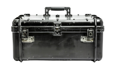 Black Equipment Case Displayed, Isolated on White Background, Generative Ai