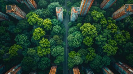 Cityscape from Above: An aerial view of a city skyline, capturing the energy and vibrancy of urban life, suitable for business and travel concepts.