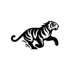 Black tiger vector logo. tiger logo design illustration
