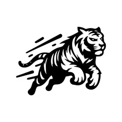 Black tiger vector logo. tiger logo design illustration