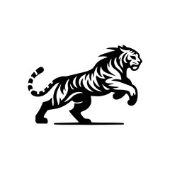Black tiger vector logo. tiger logo design illustration