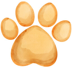 Watercolor Paw print of animal , footprint of animal © Tinkerbell