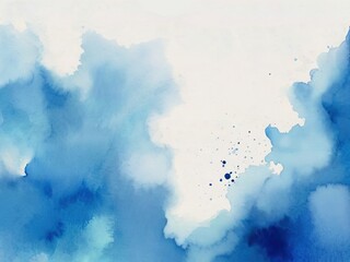 Abstract blue watercolor background for your design illustration.