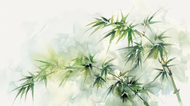 Watercolor painting of Bamboo