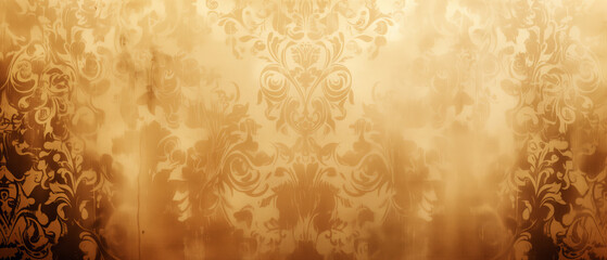 Fototapeta na wymiar Elegant Golden Floral Damask Pattern Background Suitable for Luxury Design Use 