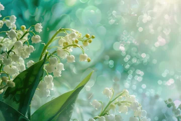  Delicate lilies of the valley blooming amidst a festive backdrop of blossoming flowers © Veniamin Kraskov