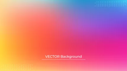 Foto op Canvas Abstract blurred gradient mesh background in bright rainbow colors. Colorful smooth banner template. Easy editable soft colored vector illustration in EPS10 without transparency. © GraphiStock