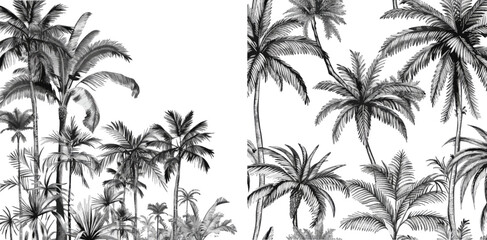 Seamless horizontal tropical background