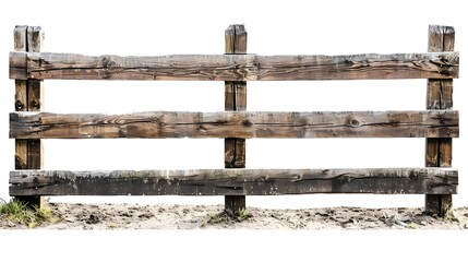 Wooden Horse Fencing Providing Classic Rustic Boundary for Equestrian Environments - obrazy, fototapety, plakaty