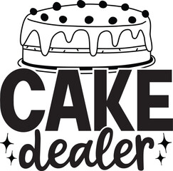 Cake Dealer Illustration, Baking Vector, Bakery Design, Baker Quote, Apron Design, Kitchen, Pastry