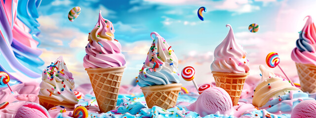 Ice Cream - Sweet Fantasy - Abstract Background