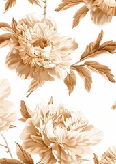 Fototapeta na wymiar Classic French toile peonies flower pattern, for invitation, greeting card background, wallpaper and wall art,