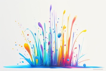 A dynamic splash of colorful paint in motion, representing the vibrant energy and creativity 