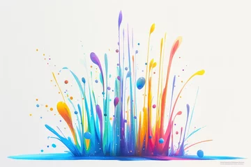 Crédence de cuisine en verre imprimé Papillons en grunge A dynamic splash of colorful paint in motion, representing the vibrant energy and creativity 