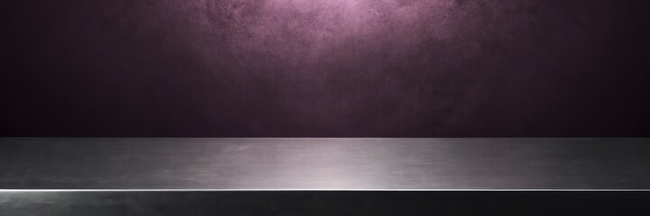 Rich plum to gunmetal_gray color gradient shiny metal sheet surface smooth texture banner panoramic background banner template backdrop from Generative AI
