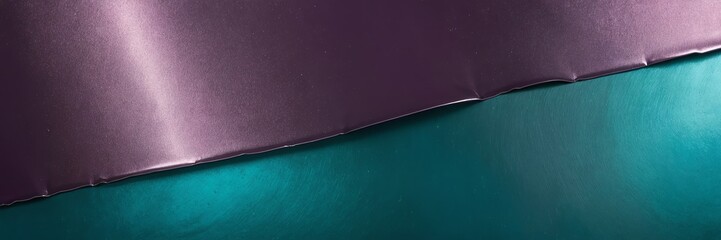 Turquoise blue to mauve purple color gradient shiny metal sheet surface smooth texture banner panoramic background banner template backdrop from Generative AI - obrazy, fototapety, plakaty