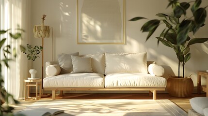 Nordic simple bedroom, white bed, flat background style, HD image, clean and simple design, natural lighting, octane rendering octane, 8k . For design, 3d render, decoration