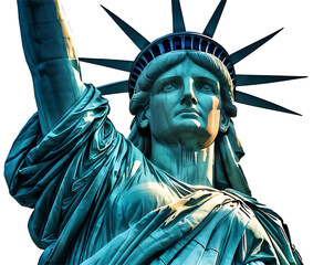 Obraz premium The Statue of Liberty isolated on a transparent background.