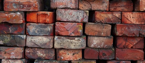 red bricks stack