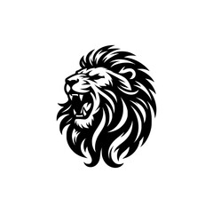Vector logo of a roaring lion. vector illustration of a lion head, can be used as tattoo