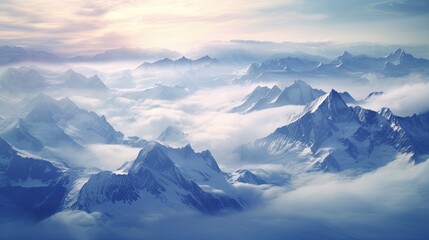 Aerial view of mountain landscape. Drone shooting.