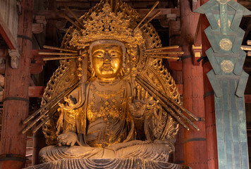 Todaiji temple with Buddha statues