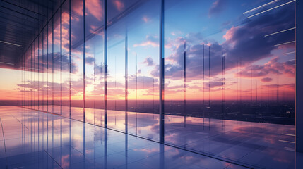 City Skyline Embraced by Dawn and Dusk in Digital Light