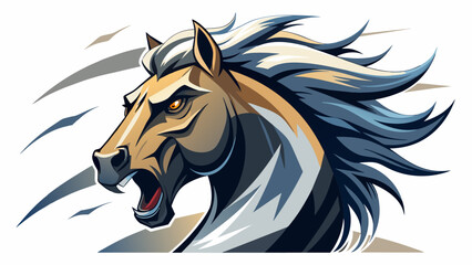 "Bold Minimalist Illustration: Captivating Horse in Striking Monochrome"