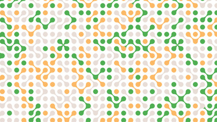 Bright background with a pater of Green, orange, yellow dots. Seamless pattern for packaging, fabric, flyers and business