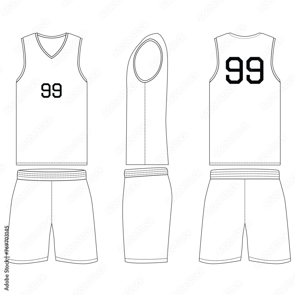 Wall mural Basketball jersey mock up design. Jersey mock up editable	
