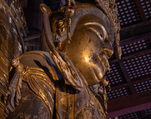 Todaiji temple with Buddha statues